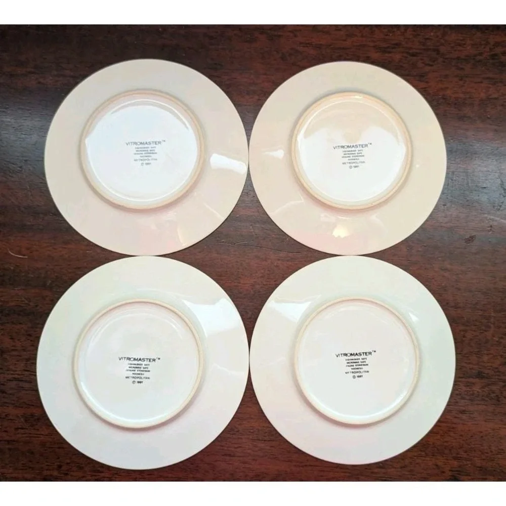 Vintage Vitromaster Metropolitan 1991 Art Deco Salad Plates Set of 4 6.5